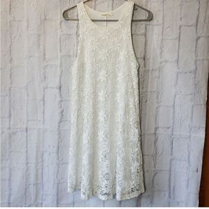 GINGER G Sleeveless A-Line Daisy Lace Crochet Dress Medium